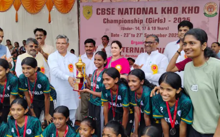 अयोध्या में सीबीएसई बोर्ड द्वारा आयोजित खो-खो नेशनल चैंपियनशिप का समापन।